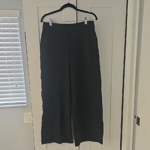 Spanx Charcoal Gray Ponte Wide-Leg Trousers M Short